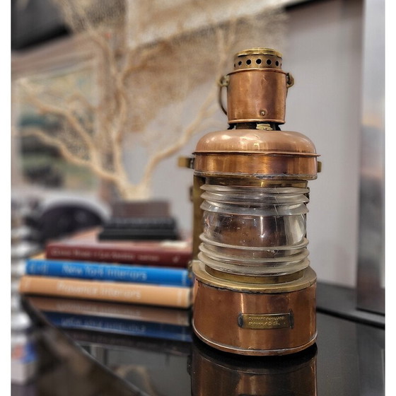 Image 1 of Vintage koperen lantaarn van Ouvrard et Villars, Frankrijk