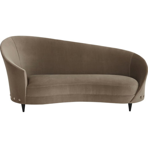 Vintage taupe fluwelen sofa van Federico Munari, 1960