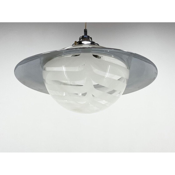 Image 1 of Vintage Saturnus hanglamp van Murano glas en chroom, Italië 1970