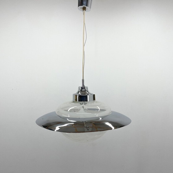 Image 1 of Vintage Saturnus hanglamp van Murano glas en chroom, Italië 1970