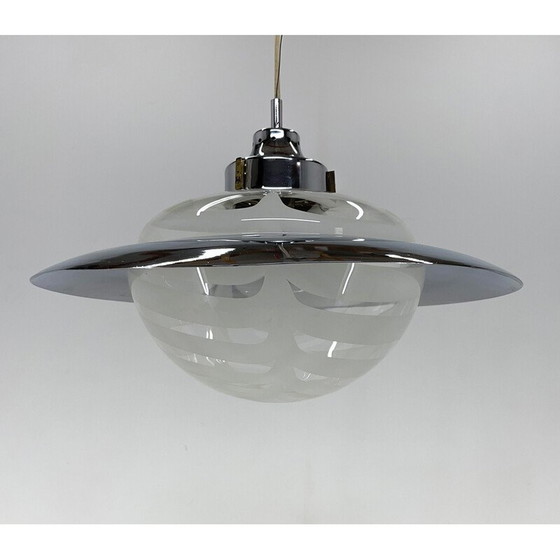 Image 1 of Vintage Saturnus hanglamp van Murano glas en chroom, Italië 1970