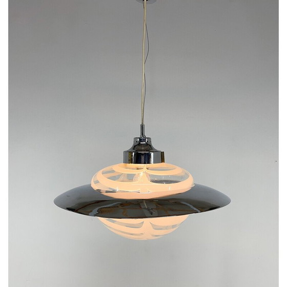 Image 1 of Vintage Saturnus hanglamp van Murano glas en chroom, Italië 1970