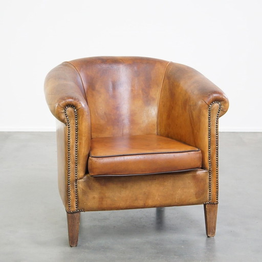 Vintage Schapenleren Clubfauteuil