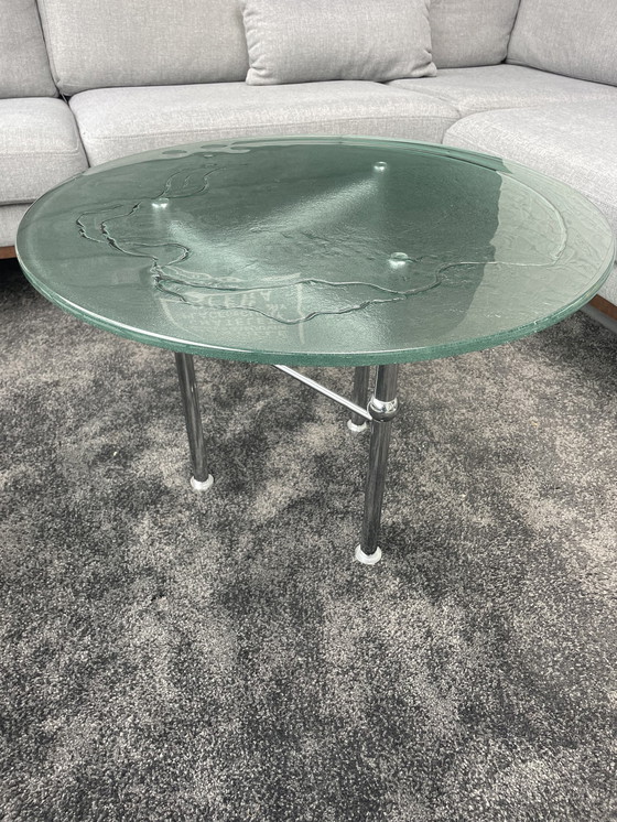 Image 1 of Vintage Salontafel Ijsglas Uniek En Zeldzaam Exemplaar 