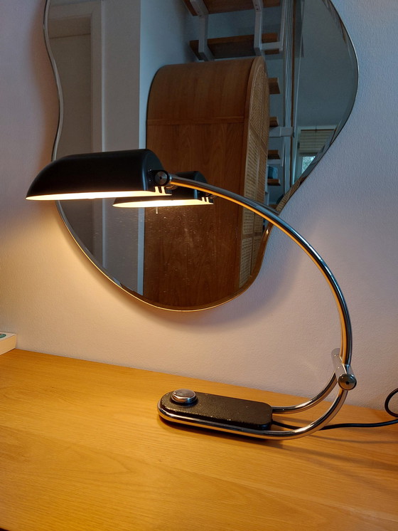 Image 1 of Vintage Hillebrand Tafellamp Tafellamp Chroom Zwart 70s Space Age