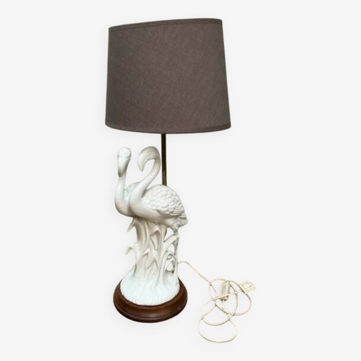 Flamingo lamp van wit porselein