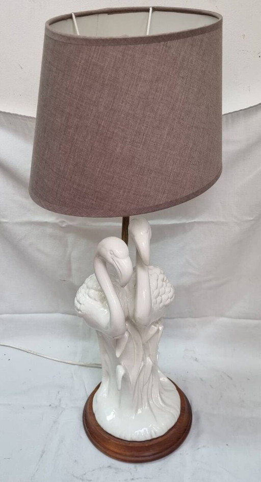 Flamingo lamp van wit porselein