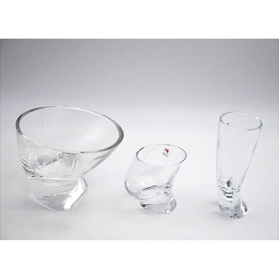 Image 1 of Vintage glazen en kristallen drinkset van Angelo Mangiarotti voor Cristallerie Il Colle, 1970