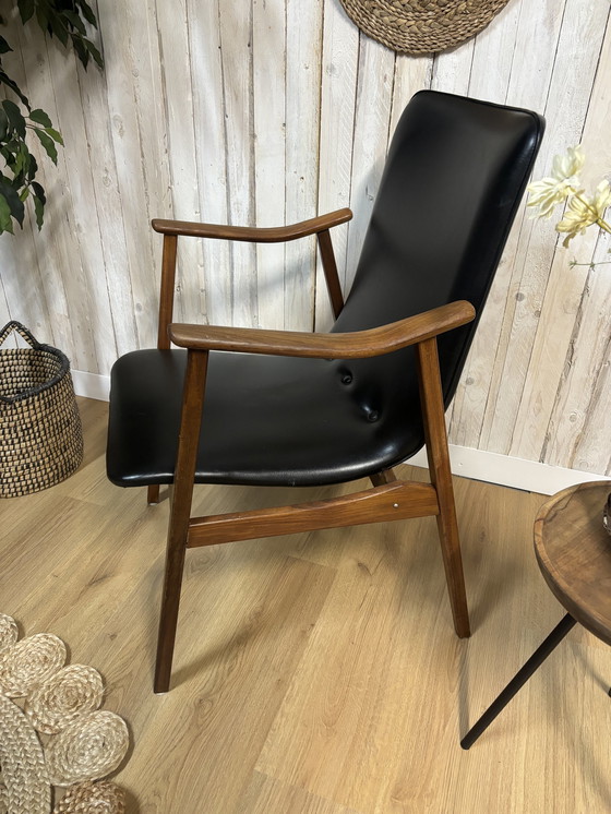 Image 1 of Vintage Stoel Fauteuil Zwart