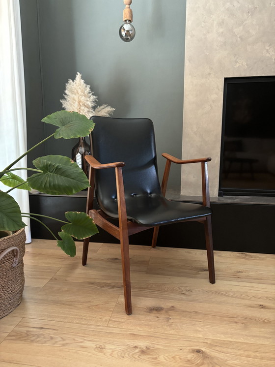 Image 1 of Vintage Stoel Fauteuil Zwart