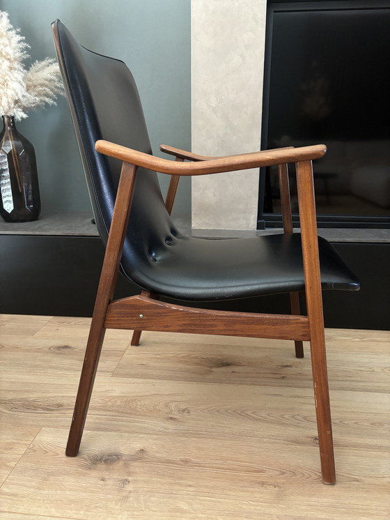 Image 1 of Vintage Stoel Fauteuil Zwart