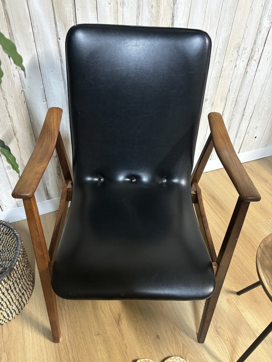 Image 1 of Vintage Stoel Fauteuil Zwart