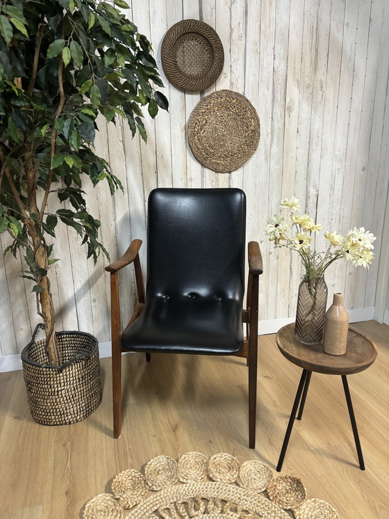 Image 1 of Vintage Stoel Fauteuil Zwart