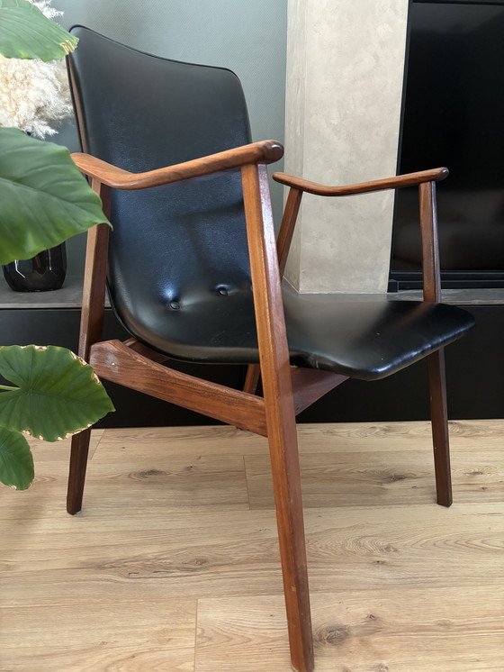 Image 1 of Vintage Stoel Fauteuil Zwart