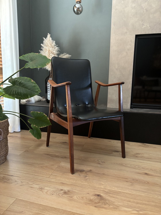 Image 1 of Vintage Stoel Fauteuil Zwart