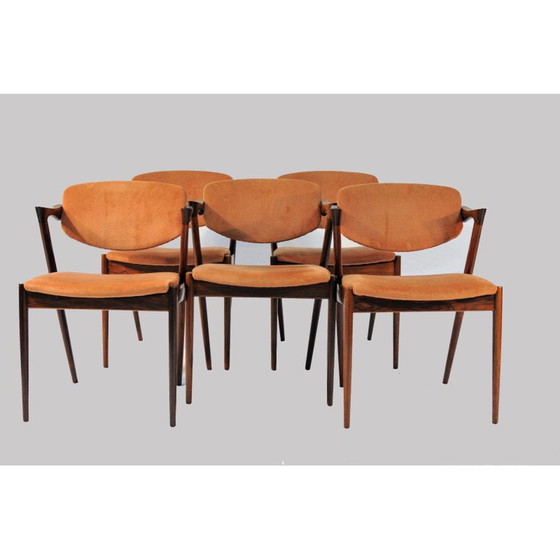 Image 1 of Set van 6 vintage palissander eetkamerstoelen van Kai Kristiansen voor Schous Møbelfabrik, jaren 1960