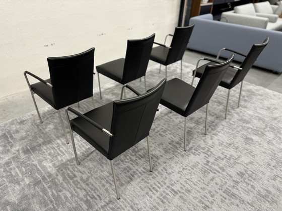 Image 1 of 6 Topform Eetkamerstoelen Zwart Leer 