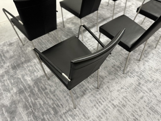 Image 1 of 6 Topform Eetkamerstoelen Zwart Leer 