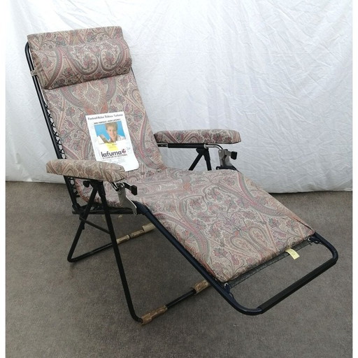 Lafuma vintage metalen opvouwbare loungestoel, 1980