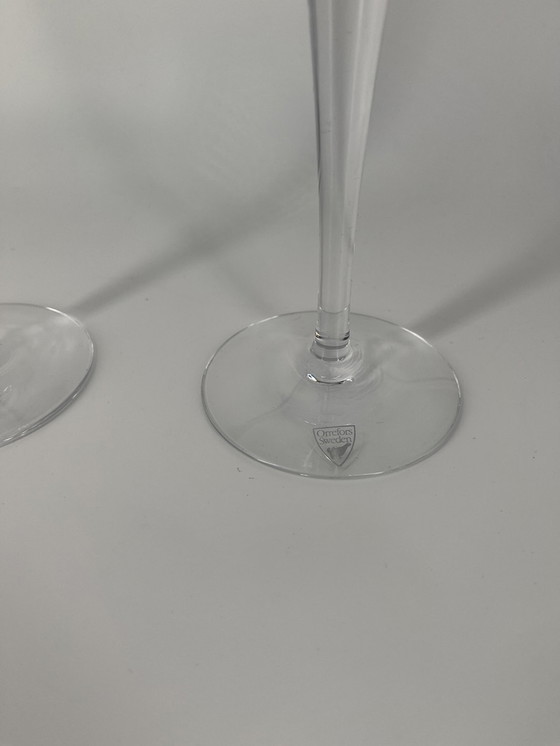 Image 1 of 2x Orrefors Zweden Soprano Kandelaars en kaarsen Glas