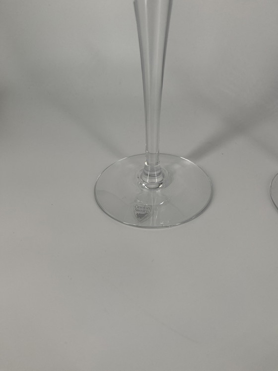 Image 1 of 2x Orrefors Zweden Soprano Kandelaars en kaarsen Glas