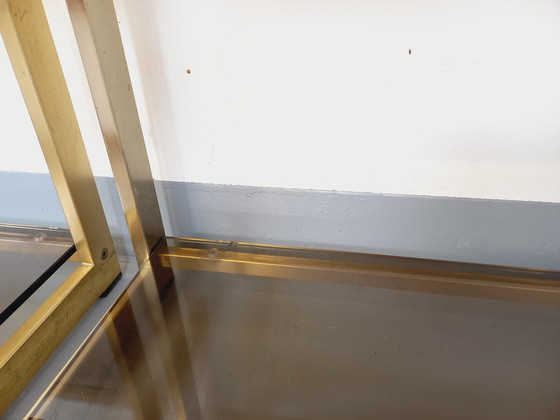 Image 1 of Artelano Vintage boekenkast in verguld metaal en gerookt glas uit de jaren 70, 3 losse onderdelen