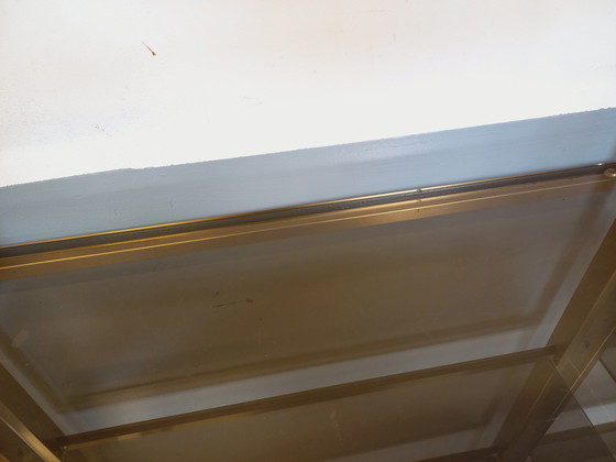 Image 1 of Artelano Vintage boekenkast in verguld metaal en gerookt glas uit de jaren 70, 3 losse onderdelen