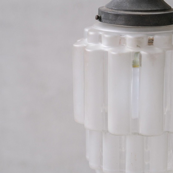 Image 1 of Vintage Art Deco hanglamp in tweekleurig glas, Frankrijk 1920