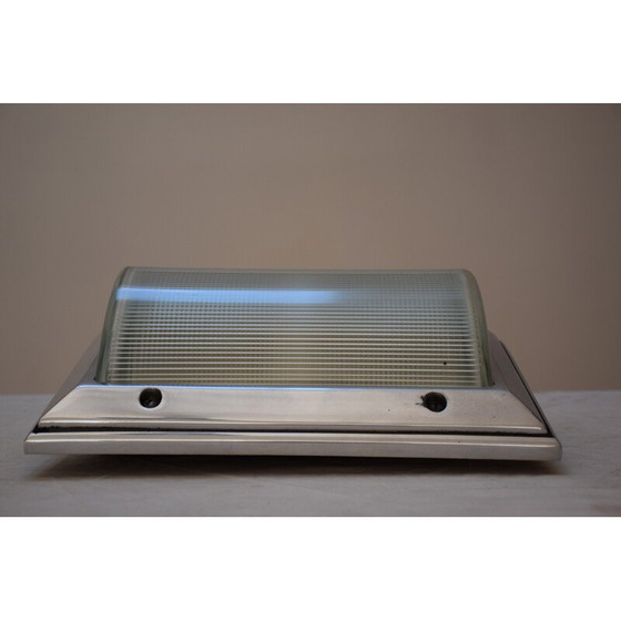 Image 1 of Paar oude verchroomde metalen bootkandelaars, 1930