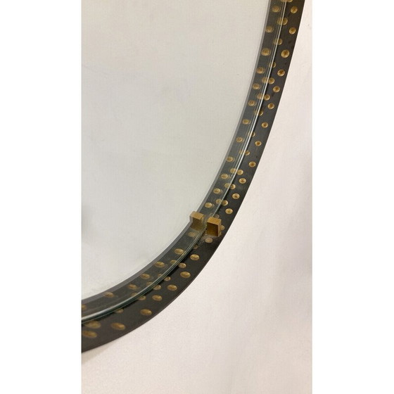 Image 1 of Vintage druppelvormige spiegel van messing en staal, Italië 1970