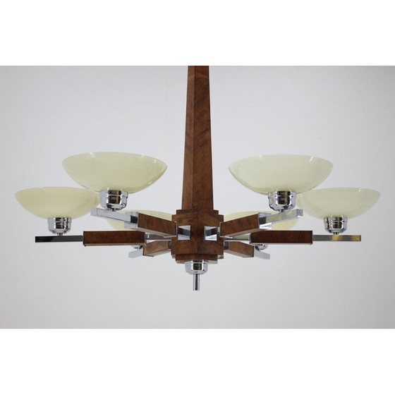 Image 1 of Vintage houten kroonluchter, 1930