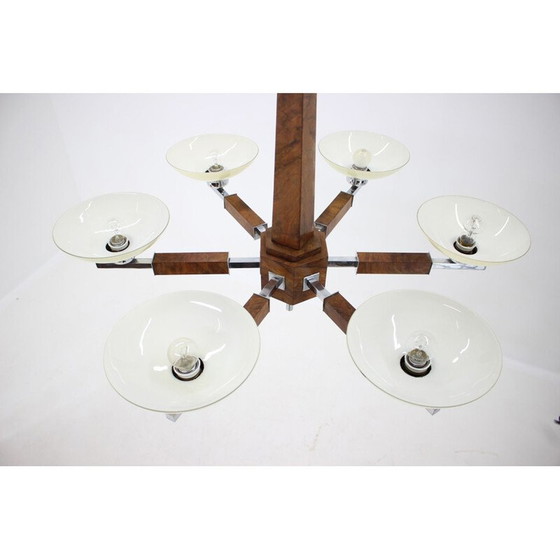 Image 1 of Vintage houten kroonluchter, 1930