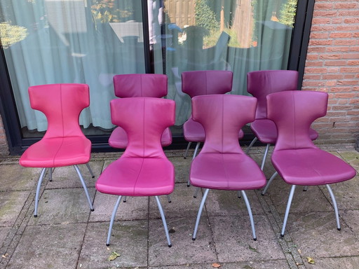 7x Leolux Callas Eetkamerstoelen