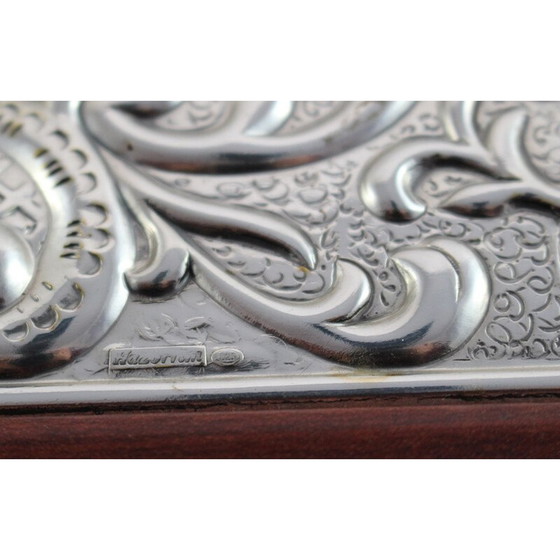 Image 1 of Vintage houten theedoos met sterling zilveren deksel van Hazorfim