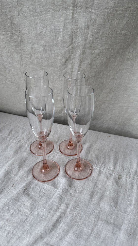 Image 1 of 4X Champagne Flutes Roze, Luminarc