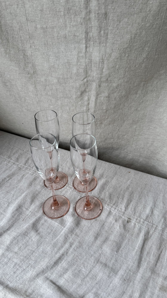 Image 1 of 4X Champagne Flutes Roze, Luminarc