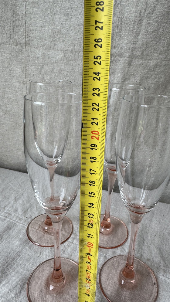 Image 1 of 4X Champagne Flutes Roze, Luminarc