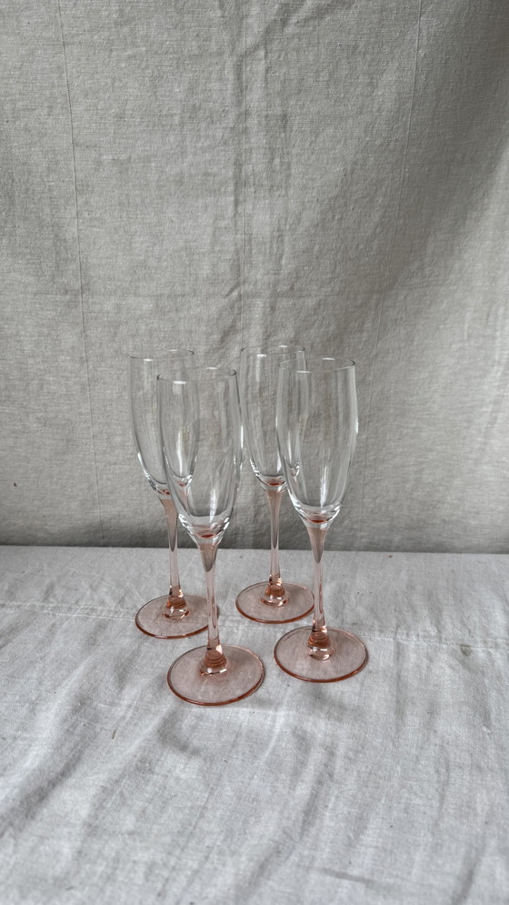 Image 1 of 4X Champagne Flutes Roze, Luminarc