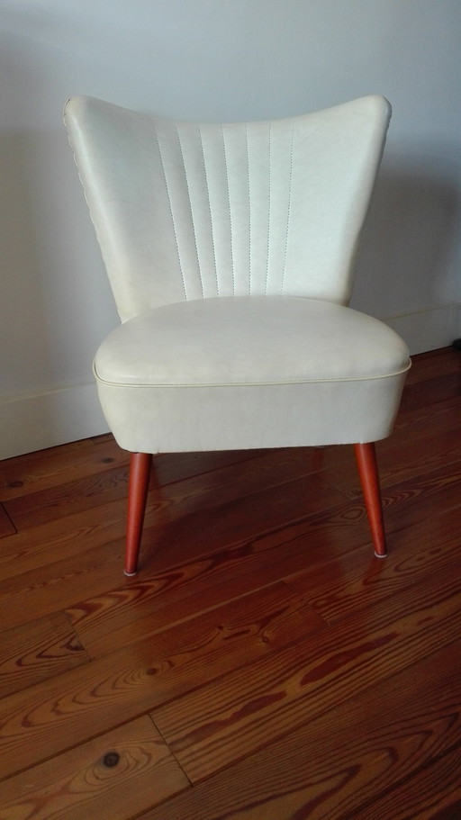 Mid Century Cocktailstoel Clubfauteuil Skai