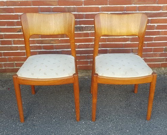 Image 1 of Teakhouten eetkamerstoelen van Nils Kofoed voor Koefods Hoernslet, 1960S, set van 2