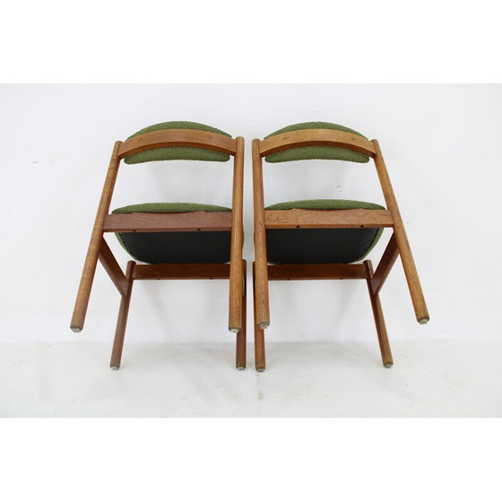 Image 1 of Paar vintage eikenhouten Deense stoelen van Fdb Mobler, Denemarken 1970