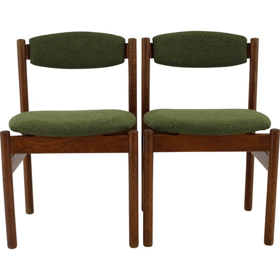 Image 1 of Paar vintage eikenhouten Deense stoelen van Fdb Mobler, Denemarken 1970