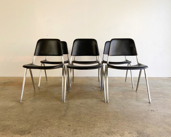 Image 1 of 6x Vintage Knoll 1601 Stoel Door Don Albinson