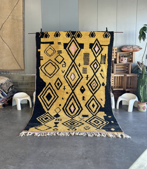 Boujaad Berber Vloerkleed - Handgeweven, Geometrische Patronen - 200X330 cm