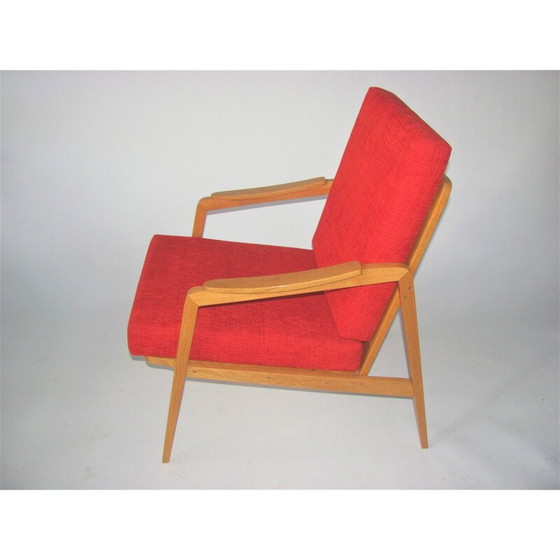 Image 1 of Vintage rode fauteuil, Tsjecho-Slowakije 1960