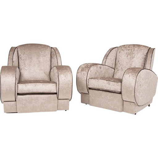 Paar vintage art deco fauteuils