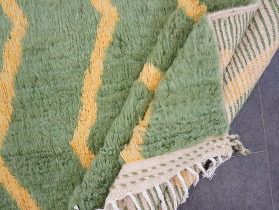 Image 1 of Berber Vloerkleed - 268 Cm X 158 Cm - Groen en Geel Wol