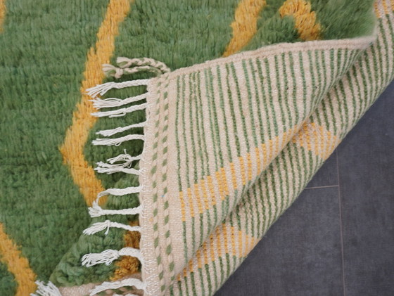 Image 1 of Berber Vloerkleed - 268 Cm X 158 Cm - Groen en Geel Wol