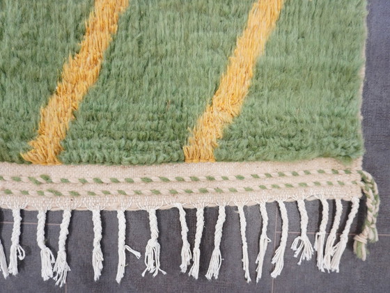 Image 1 of Berber Vloerkleed - 268 Cm X 158 Cm - Groen en Geel Wol