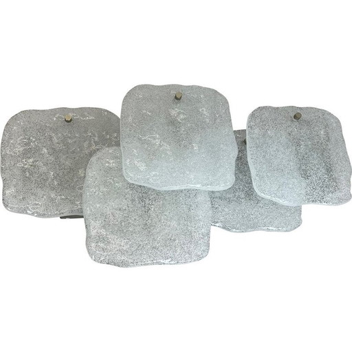 Vintage wandlamp in glas van J.T. Kalmar voor Kalmar Franken Kg, Oostenrijk 1960